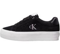 Calvin Klein Sneaker vulcanizadas Mujer Flatform Laceup Low con Plataforma, Negro (Black/Bright White), 38 EU