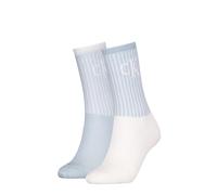 Calvin Klein Socks Glossy Rib, Calcetín De las mujeres, Light Blue/white,
