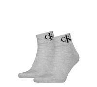 Calvin Klein Socks Organic Cotton Monogram Quarter, Calcetín De las mujeres, Light Grey Melange,