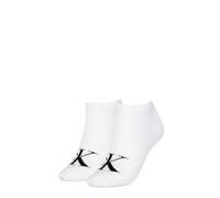 Calvin Klein Socks Organic Cotton Monogram Quarter, Calcetín De las mujeres, White,