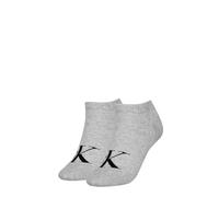 Calvin Klein Socks Organic Cotton Monogram Quarter Calcetín, Light Grey Melange, 40-42 (Pack de 2) De Las Mujeres