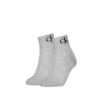 Calvin Klein Socks Organic Cotton Monogram Quarter Calcetín, Light Grey Melange, 40-42 (Pack de 2) De Las Mujeres
