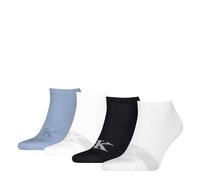 Calvin Klein Socks Shadow Rib Logo Zapatillas, White/Blue, Altoa única (Pack de 4) de los Hombres