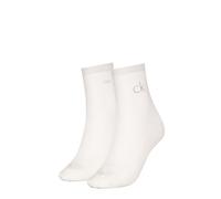 Calvin Klein Socks Shiny Logo Calcetín, White, 68-70 (Pack de 2) De Las Mujeres