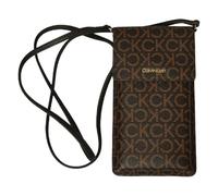 Calvin Klein Soporte para teléfono móvil y Tarjetero para Mujer con Correa para el Hombro artículo ZM0ZM02991 cm 19x10x 2 (Aproximadamente), 0HD Brown Mono, Unica - One Size