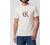 Calvin Klein Ss 30s 2tone Tee White Greige Talla: S | Camisetas con Decoración Impresa Outlet | Hombre | Blanco