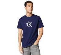 Calvin Klein SS 30S Whsl Ckj 2Tone CK Graphic Lv14Re829G Camisetas gráficas, Purple (Maritime Blue), M para Hombre