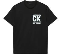 Calvin Klein SS 30S Whsl SP CK Corner Graphic Lv04Re819G Camisetas gráficas, Black (Black), L para Hombre