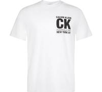 Calvin Klein SS 30S Whsl SP CK Corner Graphic Lv04Re819G Camisetas gráficas, White (Brilliant White), S para Hombre
