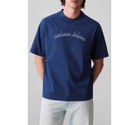 Calvin Klein Ss Center Chain Stitch Blue Jean Talla: L | Camisetas con Decoración Impresa Outlet | Hombre | Azul