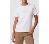 Calvin Klein Ss Clasic Monologo Tee Bright White Talla: XL | Camisetas de Seda Outlet | Mujer | Blanco