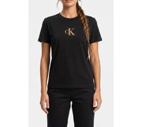 Calvin Klein Ss Classic Foil Ck Tee Khn 001 Black/combo Talla: M | Camisetas de Seda Outlet | Mujer | Negro