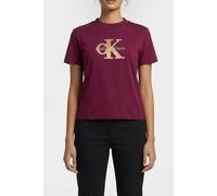 Calvin Klein Ss Classic Monologo Tee Berry Glaze Talla: XS | Camisetas de Seda Outlet | Mujer
