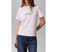 Calvin Klein Camiseta de Manga Corta Mujer Classic NYC Logo con Cuello Redondo, Blanco (Bright White), L