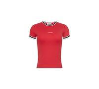 Calvin Klein Ss Color Block Cotton Tee Goji Berry Talla: XS | Camisetas de Seda Outlet | Mujer
