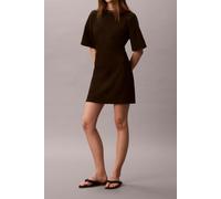 Calvin Klein Ss Logo Rib Interlock Dress Dark Coffee Talla: XS | Mini Vestidos Outlet | Mujer | Marrón