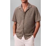 Calvin Klein Ss Mesh Camp Collar Polo Roasted Cashew Talla: XL | Camisas Casuales Outlet | Hombre
