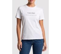 Calvin Klein Camiseta de Manga Corta Mujer Multi Logo Classic con Cuello Redondo, Blanco (Bright White), S