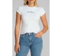 Calvin Klein Ss Slim Script Tee Brilliant White Talla: L | Camisetas de Seda Outlet | Mujer | Blanco