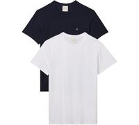 Calvin Klein SS Stretch Cotton Slim tee 2pk Lv04ld245g Camisetas, Multi (Bright White/Dark Sapphire), M para Hombre