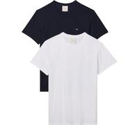 Calvin Klein SS Stretch Cotton Slim tee 2pk Lv04ld245g Camisetas, Multi (Bright White/Dark Sapphire), XL Hombres