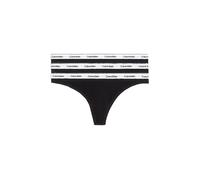 Calvin Klein Pack de 3 Braguitas Tipo Tanga para Mujer Modern Logo, Negro (Black/Black/Black), S