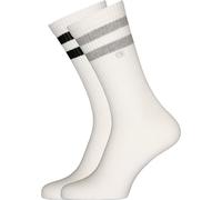 Calvin Klein Stripe Sock 2 Pack, Blanco (White), 39 (Pack de 2) para Hombre