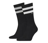 Calvin Klein Stripe Sock 2 Pack, Negro (Black), 39 (Pack de 2) para Hombre