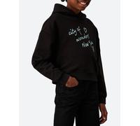 Calvin Klein Sudadera con capucha fit boxy de niña. Negro 12 Años (12-13)