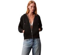 Calvin Klein Sudadera con Cremallera Mujer Archive Logo French Terry con Capucha, Negro (Black), S