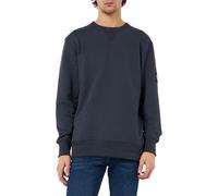 Calvin Klein Sudadera Hombre Badge Crew Neck de algodón, Azul (India Ink), XXL
