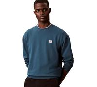 Calvin Klein LS 350TERRY EU WHSL Badge CREWNE LV04RC273G Sudaderas para Hombre, Azul (Azul Marino, Verde Azulado), XS, Azul (Azul Marino y Verde Azulado), XS
