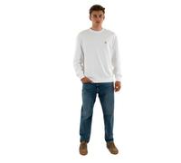 Calvin Klein Sudadera Hombre Terry Badge con Cuello Redondo, Blanco (Bright White), XL