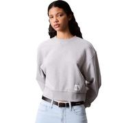 Calvin Klein Sudadera Mujer Badge Logo Cropped, Gris (Bc06 Grey Heather), L