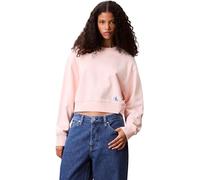 Calvin Klein Sudadera Mujer Badge Logo Cropped, Rosa (Cloud Pink), XL