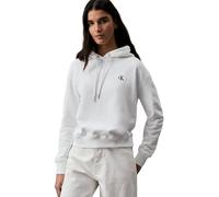 Calvin Klein Sudadera Mujer CK Embroidery con Capucha, Blanco (Bright White), L