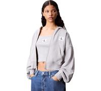 Calvin Klein Sudadera Mujer French Terry Badge Logo de algodón, Gris (Bc06 Grey Heather), 2XS