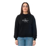 Calvin Klein Sudadera Mujer Monologo French Terry con Cuello Redondo, Negro (Black), 2XS