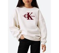 Calvin Klein Sudadera oversized con logo de niña. Blanco 14 Años/14-15