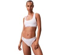 Calvin Klein Sujetador Bralette Mujer Unlined con Logotipo en la Cintura, Blanco (White), XS