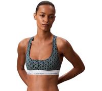 Calvin Klein Sujetador Bralette Mujer Unlined con Logotipo en la Cintura, Verde (Bijou Modern Emblem Outline+Stratif), M