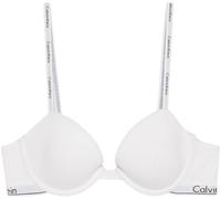 Calvin Klein Sujetador de Media Copa Mujer Lightly Lined con Logotipo en la Cintura, Blanco (White), 2B