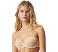Calvin Klein Sujetador sin tirantes Mujer Push-Up, Beige (Bare), 75D