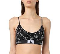 Calvin Klein Sujetador Tipo Bralette para Mujer Copas Blandas, Negro (Litho Ck Print+Black), M