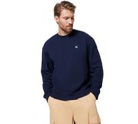 Calvin Klein Sweatshirt Hombre Terry Monogram Relaxed Fit, Azul (Dark Sapphire), L