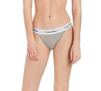 Calvin Klein Tanga Mujer High Leg Tejido elástico, Gris (Grey Heather), XS