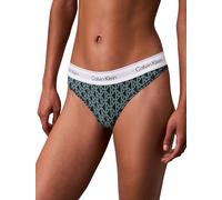 Calvin Klein Tanga Mujer String Thong Tejido elástico, Verde (Bijou Modern Emblem Outline+Stratif), M