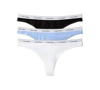 Calvin Klein Tanga para Mujer, 3 Unidades, 000QD5209E, Color Azul (Negro/Blanco/Frozen FJIORD), Talla L, Azul (Negro/Blanco/fiordo congelado), L