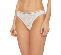 Calvin Klein Tanga para Mujer High Leg Thong con Encaje, Blanco (White), XS