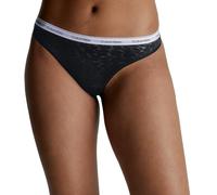 Calvin Klein Tanga para Mujer High Leg Thong con Encaje, Negro (Black), XXL